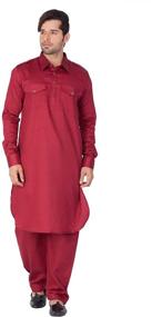 img 4 attached to Elina Fashion Mens Pathani Pakistani Traditional Men's Clothing in Sleep & Lounge