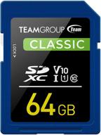 📸 64gb uhs-i/u1 sdxc memory card: fast 80mb/s read speed for full-hd video & photo shooting by teamgroup logo