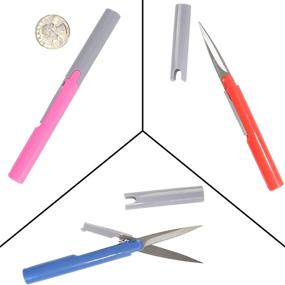 img 2 attached to 🔪 BambooMN Penblade Pocket Seam Ripper Travel Scissors, Portable Pen-Style - Purple (2 Pairs)