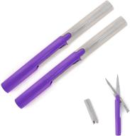 🔪 bamboomn penblade pocket seam ripper travel scissors, portable pen-style - purple (2 pairs) logo