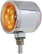 gg grand general 78551 amber/red double faced 16 led light with chrome die cast housing and amber/red lens logo