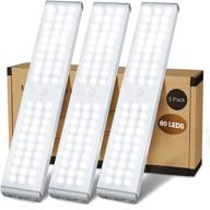 💡 upgrade your closet lighting with 60 led rechargeable motion sensor lights - 500 lumens, magnetic & wireless (3 pack) логотип