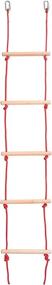 img 2 attached to 🌳 Lucky Link 49ft Slackline Obstacle Course for Kids and Adults - Jungle Gym Monkey Bars Kit with Rope Ladder, Swing, Training Bars, Rings, and Fists (2 Slacklines)