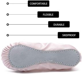 img 3 attached to Satin Ballet Shoes for Girls, Toddlers, Kids, and Women - Full Sole Ballet Slippers with Ribbon, Ideal for Ballet Practice and Dance