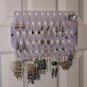 img 1 attached to 📌 White Acrylic Wall Mount Stud Dangle Earring Holder: Hanging Jewelry Organizer Display Closet Post Earing Jewelry Storage Rack