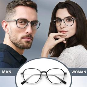 img 3 attached to 👓 Stylish Blocking Eyeglasses for Women - Al Mg Titanium Prescription Frames