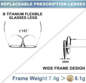 img 2 attached to 👓 Stylish Blocking Eyeglasses for Women - Al Mg Titanium Prescription Frames