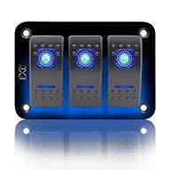 🧨 fxc rocker switch aluminum panel 3 gang toggle switches dash 5 pin on/off 2 led backlit for boat car marine blue" --> "fxc rocker switch panel - aluminum 3 gang toggle switche... logo