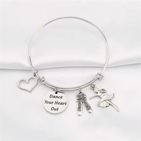 img 1 attached to 🩰 PLITI Dance Teacher Ballet Dancer Gift: Dance Your Heart Out with the Ballerina Bracelet - Pink Ballet Shoe Bangle for Dance Recitals