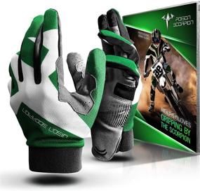 img 4 attached to POISON SCORPION Motorcycle Gloves For Men Women Outdoor Sports Full Finger Green L Fit Dirt Bike Motocross MX BMX MTB ATV UTV Mountain Bicycle Cycling Biking Riding - Touchscreen Non Slip Breathable