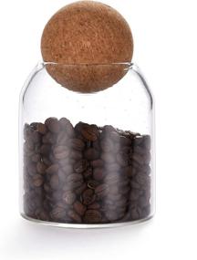 img 4 attached to Multipurpose 550ML Round Cork Glass Bottle: 🍶 Nut & Coffee Bean Storage Jar, Sealed & Transparent