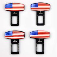 enhance safety and comfort with our 4-pack flag car seat belt clips logo