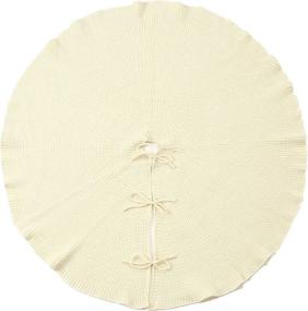 img 3 attached to 🎄 Kunyida 48 Inches Ivory Knitted Plain Christmas Tree Skirt - Elegant Holiday Décor Must-Have
