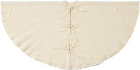 img 1 attached to 🎄 Kunyida 48 Inches Ivory Knitted Plain Christmas Tree Skirt - Elegant Holiday Décor Must-Have