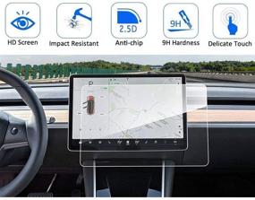 img 3 attached to 📱 TOPlight Tesla Model 3/Y Touchscreen Car Navigation Screen Protector 9H Tempered Glass - Anti-Scratch, Hit Resistant