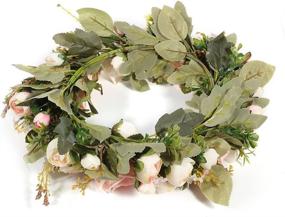 img 2 attached to Handmade Pink Peony Flower Wreath: Stunning Artificial Spring Garland for Home Decor, Weddings & More!