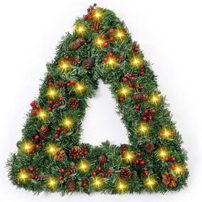 img 4 attached to 🎄 Sparkling 12 Ft Christmas Garland: Artificial Xmas Greenery with 100 Lights, Pine Cones, and Red Berries for Indoor/Outdoor Decoration