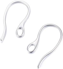 img 4 attached to Pandahall 100pcs 304 Stainless Steel Earring Hooks: High-Quality Ear Wire Findings for Stunning DIY Jewelry Making