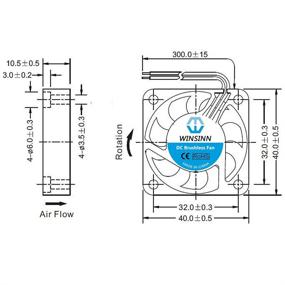 img 3 attached to Вентилятор WINSINN 40 мм 24V с двойным шариковым подшипником безщеточный 4010 40x10 мм 🌀 - высокоскоростной (набор из 5 шт.) - улучшенное решение для охлаждения электроники