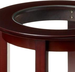 img 1 attached to 🪑 Wood Genoa End Table by Frenchi Furniture: Round Side/Accent Table with Inset Glass in Espresso Finish