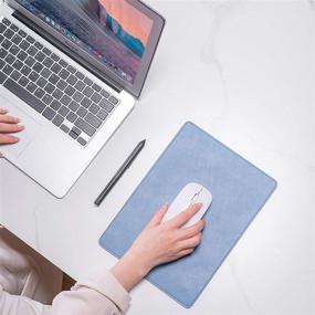 img 3 attached to 🖱️ Color #1 Leather Mouse Pad - Durable Stitched Edge, Waterproof, Non-Slip Micro-Fiber Base for Gaming, Laptop, Computer, Office, Home - Ideal for Wireless Mouse