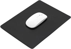 img 4 attached to 🖱️ Color #1 Leather Mouse Pad - Durable Stitched Edge, Waterproof, Non-Slip Micro-Fiber Base for Gaming, Laptop, Computer, Office, Home - Ideal for Wireless Mouse