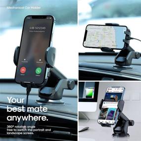 img 3 attached to 📱 Universal Long Arm Suction Phone Mount for Car Windshield & Dashboard - Compatible with iPhone & Samsung Galaxy (Black)