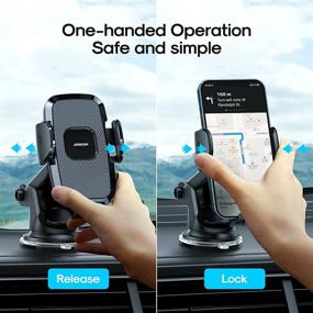 img 2 attached to 📱 Universal Long Arm Suction Phone Mount for Car Windshield & Dashboard - Compatible with iPhone & Samsung Galaxy (Black)