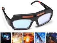 🔆 black solar auto darkening welding goggles - protective safety glasses mask helmet, anti-fog & anti-glare goggles for eye protection logo