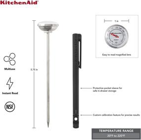 img 2 attached to KitchenAid KQ901 Instant Read Food Thermometer: Accurate Temperature Readings for Kitchen or Grill - Temperature Range 20F to 220F, 1 inch Dial, Black