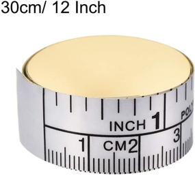 img 2 attached to 📏 High-Quality 12 Inch Adhesive Backed Tape Measure by uxcell - Convenient Peel and Stick Measuring Tape with Inch/Metric Scale for Workbench