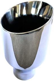 img 3 attached to 🚗 NETAMI NT-2508 Stainless Steel Double Wall Chrome Polished Exhaust Tip - 2.5" Inlet to 4" Outlet