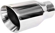 🚗 netami nt-2508 stainless steel double wall chrome polished exhaust tip - 2.5" inlet to 4" outlet logo