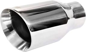 img 4 attached to 🚗 NETAMI NT-2508 Stainless Steel Double Wall Chrome Polished Exhaust Tip - 2.5" Inlet to 4" Outlet