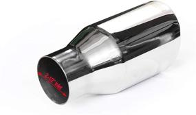 img 2 attached to 🚗 NETAMI NT-2508 Stainless Steel Double Wall Chrome Polished Exhaust Tip - 2.5" Inlet to 4" Outlet