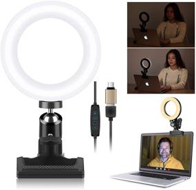 img 4 attached to EACHSHOT 6-Inch Video Conference Lighting Kit with Clamp Mount, Video Conferencing Light, Laptop Video Lighting for Remote Working, Computer Zoom Lighting, with Type C to USB Adapter