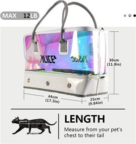 img 3 attached to 🐱 Alice Cat Purse - Small to Medium Sized Dog Cat Puppy Carrier - 12Lbs Beach Travel Tote Bag - Stylish Laser Pet Beach Purse - Soft-Sided Collapsible Pet Carrier