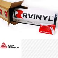 🚗 avery dennison sw900 115-x white carbon fiber supreme wrapping film vinyl vehicle car wrap - (24&#34; x 60&#34;) - complete with application card logo