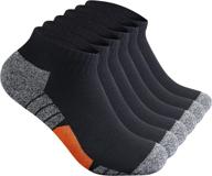 🧦 hepsibah 6 pack men's cushioned low cut ankle socks for running, athletics, sports, and casual wear - cotton tab sock logo