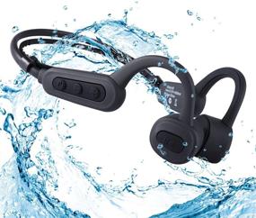 img 4 attached to 🏊 Непромокаемые беспроводные костные проводящие наушники: беспроводной Bluetooth с открытым ухом, микрофон, IPX8, 16 ГБ спортивный MP3-плеер. Идеально подходит для плавания, бега, дайвинга, велосипедных прогулок, тренировок в зале.