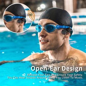 img 1 attached to 🏊 Непромокаемые беспроводные костные проводящие наушники: беспроводной Bluetooth с открытым ухом, микрофон, IPX8, 16 ГБ спортивный MP3-плеер. Идеально подходит для плавания, бега, дайвинга, велосипедных прогулок, тренировок в зале.