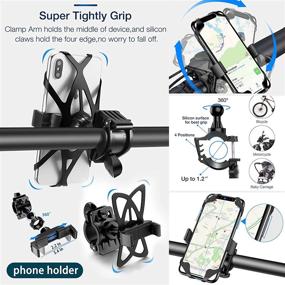 img 1 attached to 🚲 Complete SODPE 7 Bicycle Accessory Set: USB Rechargeable Lights, Data Cable, Password Lock, Bottle Cage, Phone Holder, Mirror, and Bell