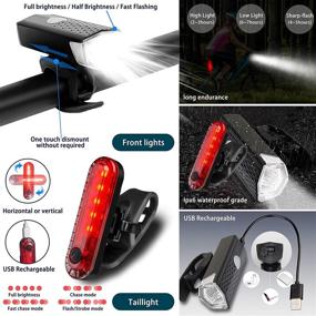 img 3 attached to 🚲 Complete SODPE 7 Bicycle Accessory Set: USB Rechargeable Lights, Data Cable, Password Lock, Bottle Cage, Phone Holder, Mirror, and Bell