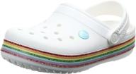 🌈 кроксы унисекс для детей "crocsband rainbow glitter band clog": блистайте в стиле! логотип