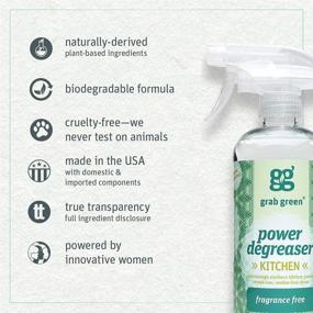 img 2 attached to Grab Green Natural Power Degreaser, Biodegradable, 🌿 Residue-Free, Streak-Free Finish, Fragrance-Free, 16 oz Bottle (3-Pack)