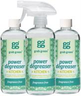 grab green natural power degreaser, biodegradable, 🌿 residue-free, streak-free finish, fragrance-free, 16 oz bottle (3-pack) logo