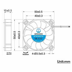 img 3 attached to 🌬️ WINSINN 50mm Fan 12V Brushless 5010 50x10mm - High Speed (Pack of 5Pcs): Efficient Cooling Solution for Electronics and Computer Systems