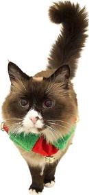 img 2 attached to 🔔 Christmas Plush Bell Collar - Midlee Red/Green