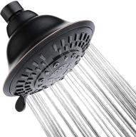 🚿 enhance your shower experience with high pressure rain showerhead - 5 spray settings, adjustable angle, oil rubbed bronze logo