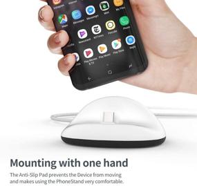 img 2 attached to 📱 Sinjimoru Phone Dock with USB C Charging Cable - Convenient and Sturdy Silicone Docking Station for Office and Home. Modern Design Sync Stand Flat for Type-C Grey